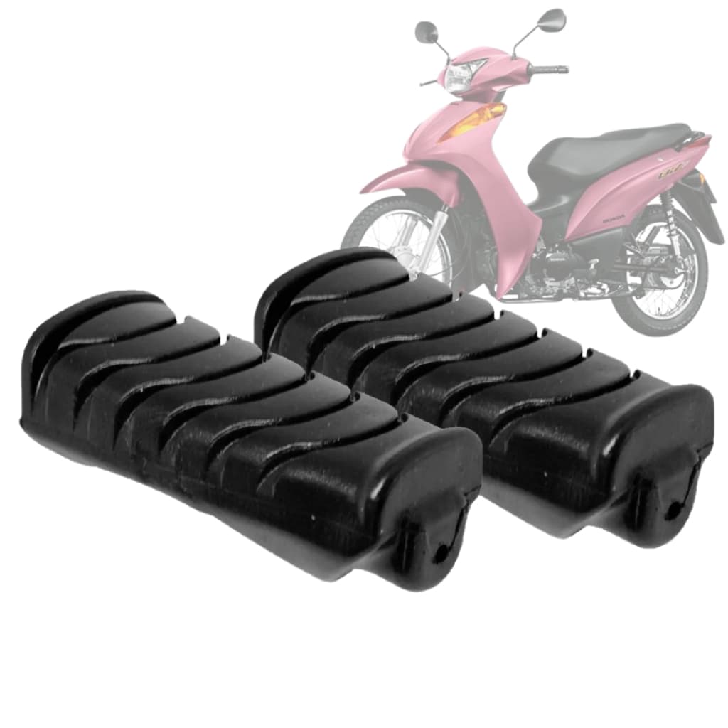 Par Borracha Acessório Estribo Biz 11/22 Honda125 Pedaleira Motos Motoqueiro Motoboy