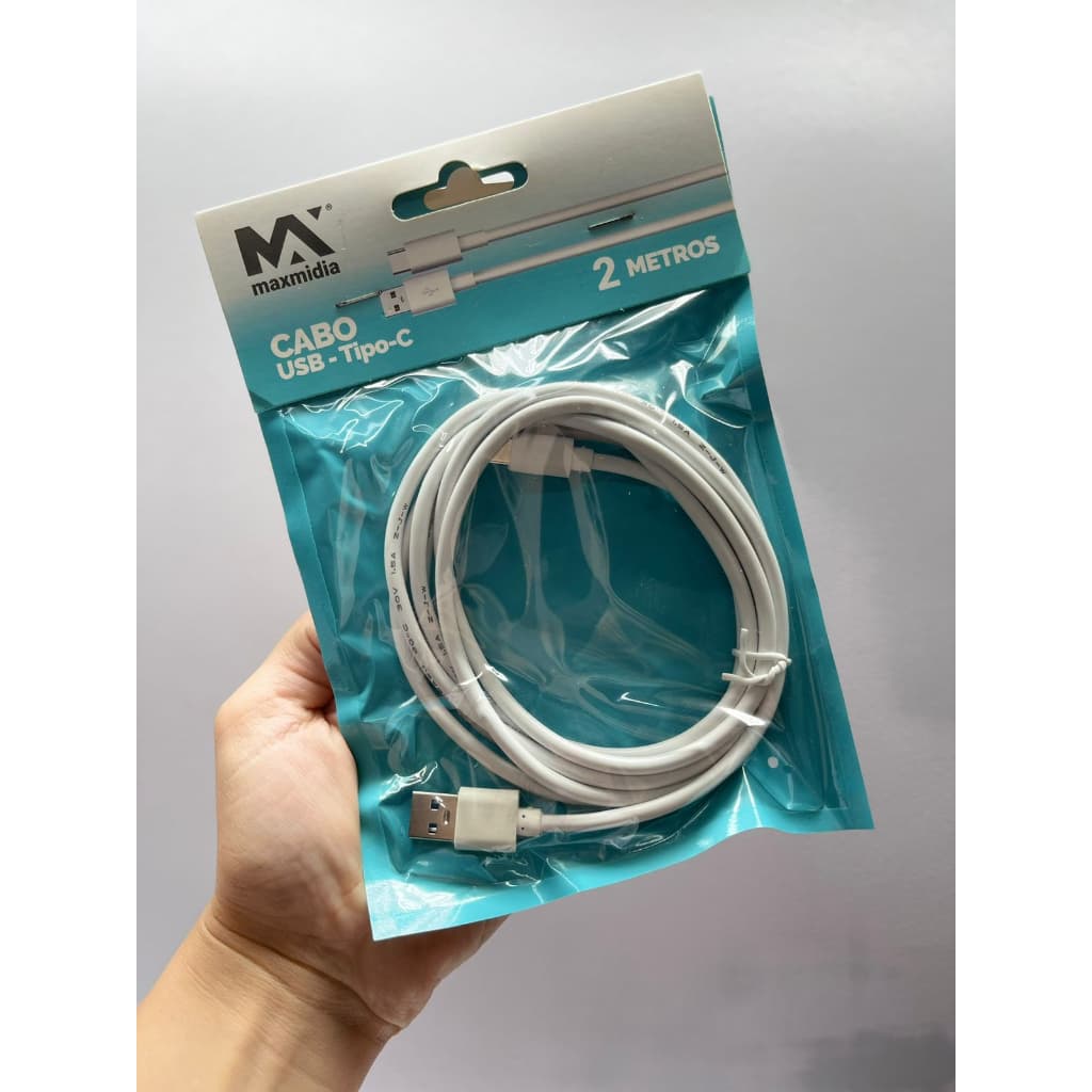 CABO PARA CELULAR USB - TIPO C -  MAXMIDIA BRANCO 2M