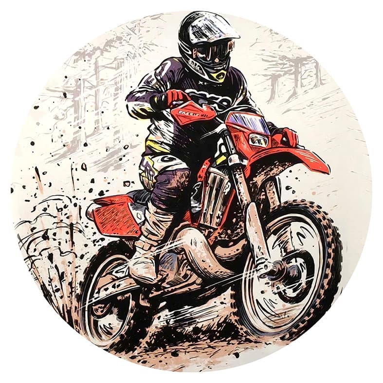 Capa para painel de Festa Redondo 1,50 mts Malha Sublimado Carros Motocross Moto