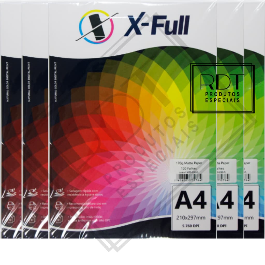 Papel fotográfico XFULL 100 fls fosco MATTE 170g A4