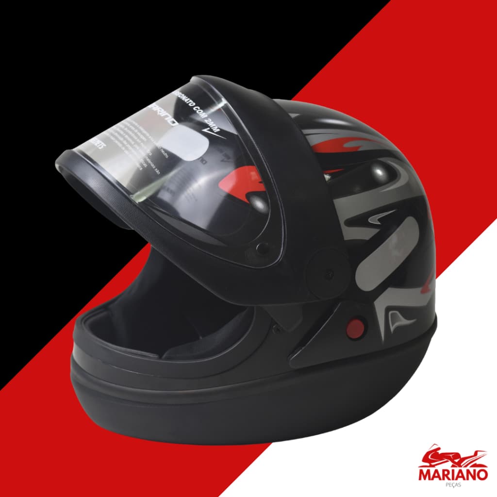 Capacete Para Moto San Marino Samarino Grafic Original Preto - Entrega Rápida