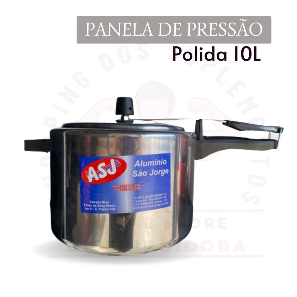 Panela De Pressão  presao 10 Litros Polida Ótima Pressão  Certificada Pelo INMETRO + ENVIO RÁPIDO E SEGURO