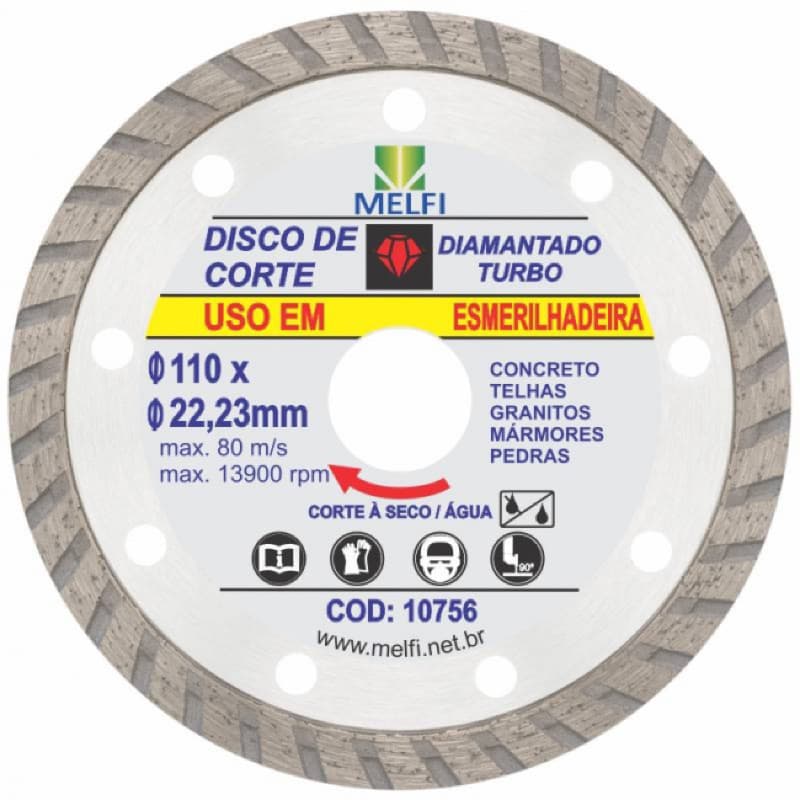 Disco corte turbo 110 x 22mm - Melfi