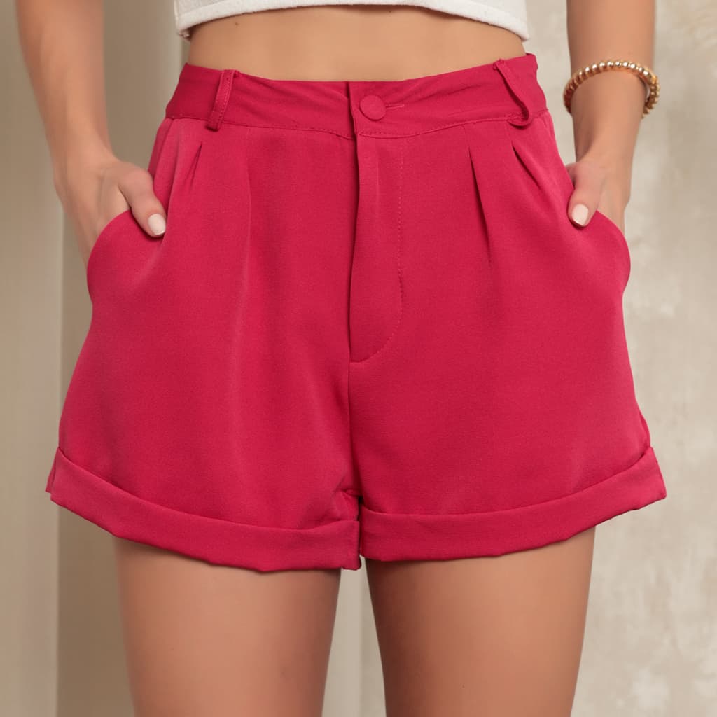 Shorts Lilian alfaiataria com elastano