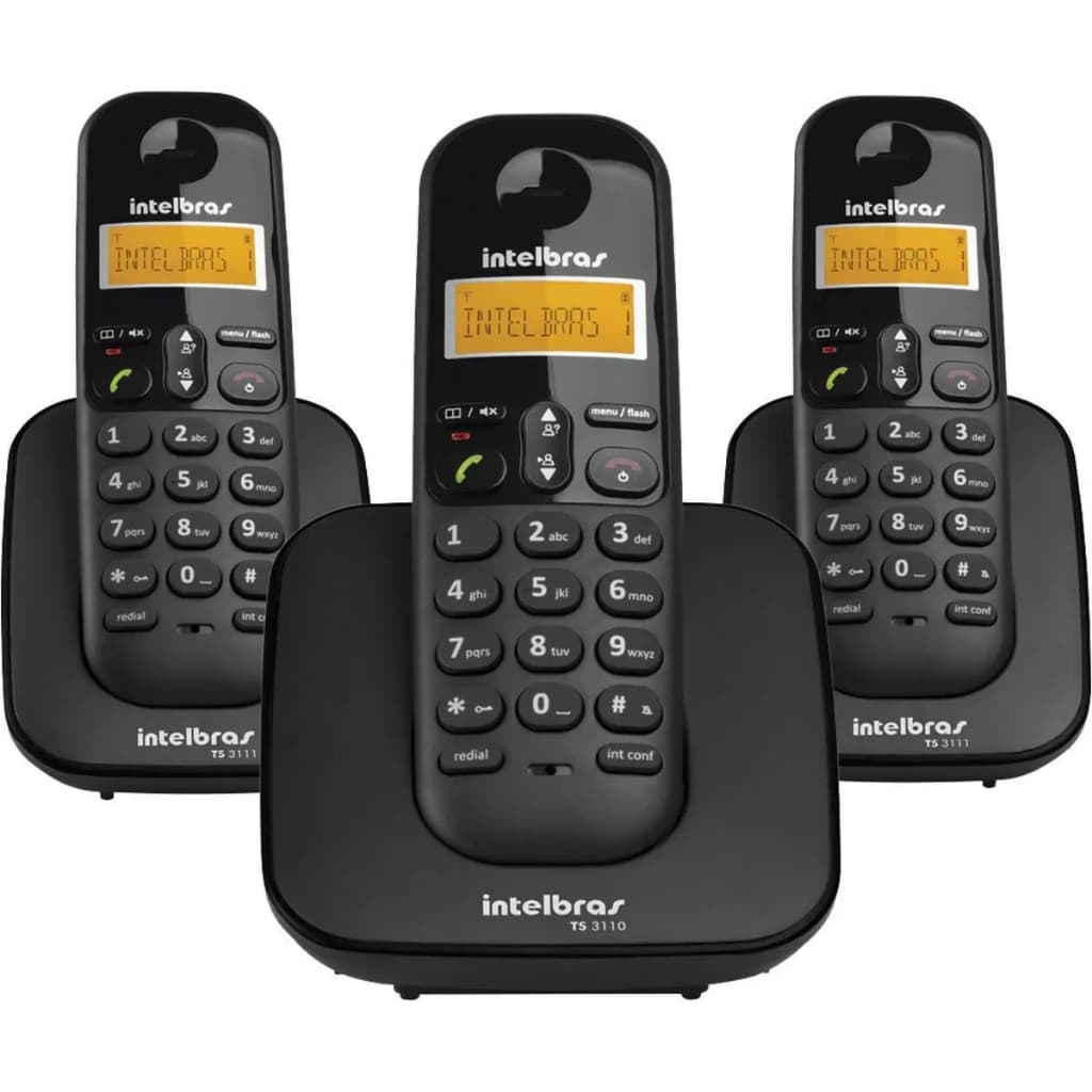 Telefone Sem Fio Intelbras Com Bina Identificador Chamadas Bivolt 2 Ramais