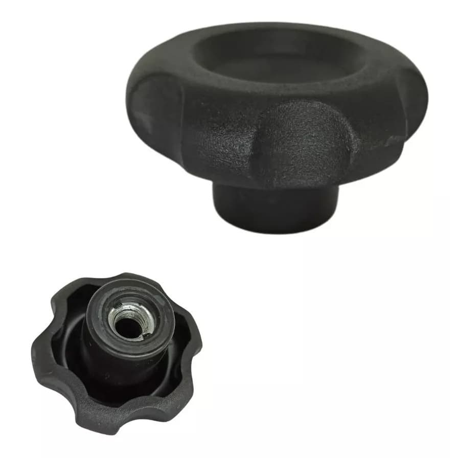 Kit Manipulo Femea Preto 45mm com rosca 3/8 1/4 5/16 5 Unidades