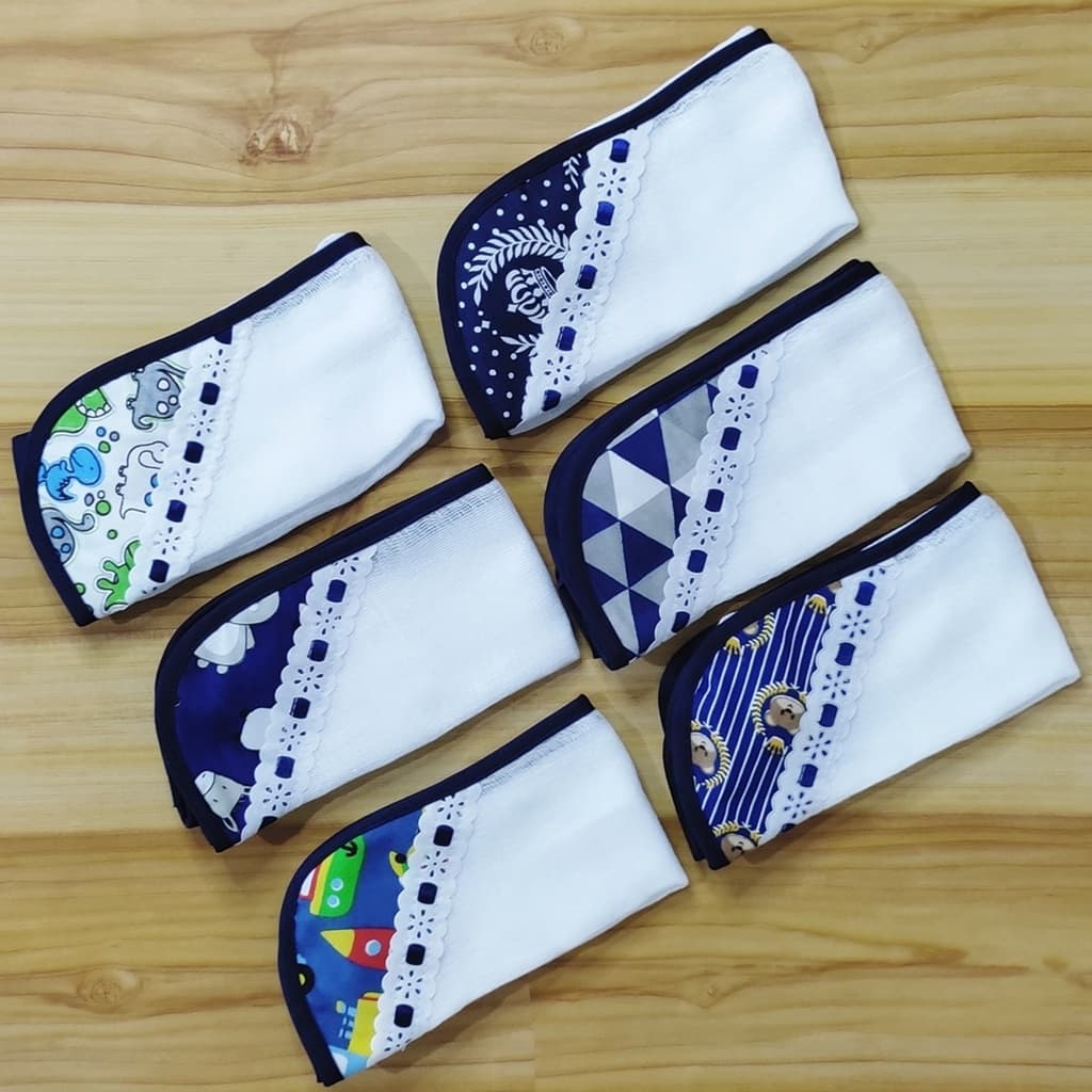 Toalhinhas de Boca Higienização em Algodão Kit Enxoval com 6 Peças