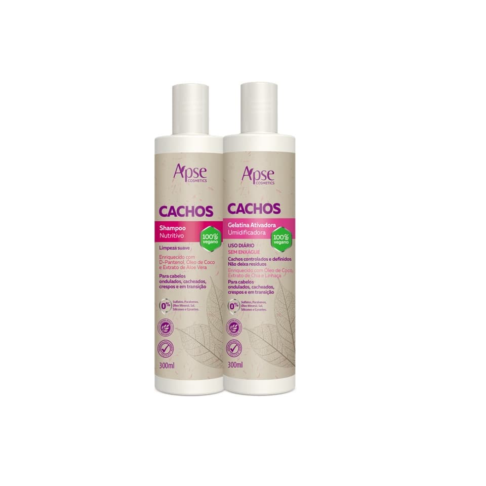 Kit Shampoo E Gelatina Hidratante Cachos 300ml - Apse