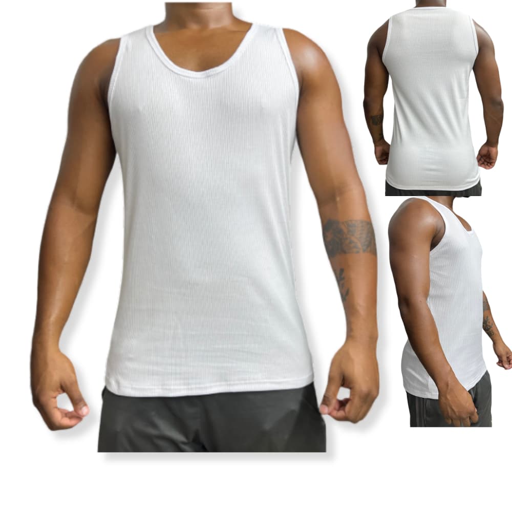 Camisa Estilo Americana Rapper Regata Fechada Branca Gringa