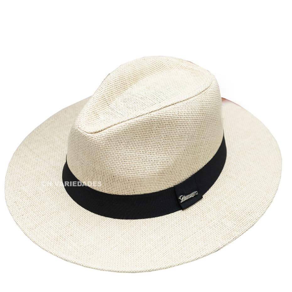 Chapéu Panamá Masculino Original Casual Fedora Aba Reta