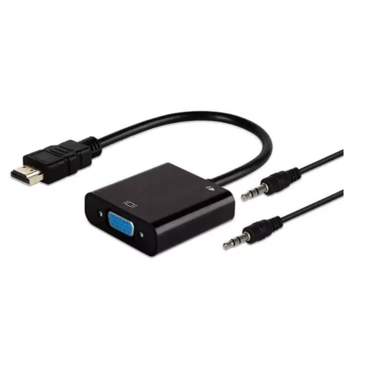Conversor Adaptador Hdmi Macho Para Vga Fêmêa Com Cabo P2