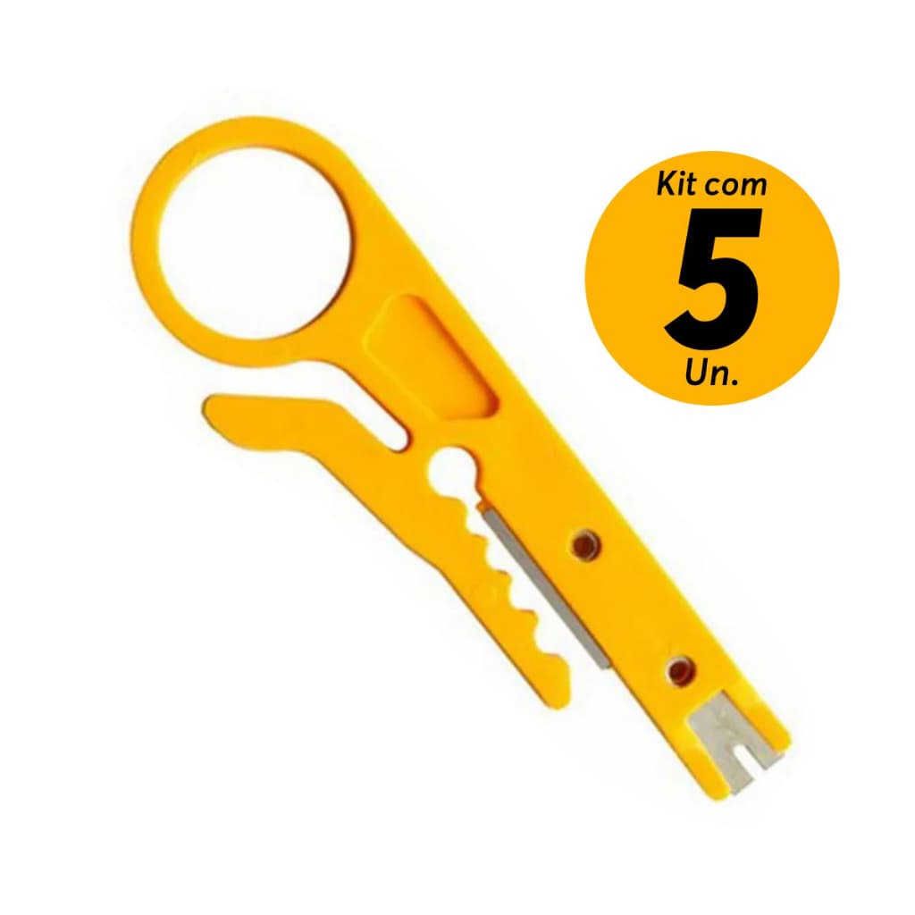 Kit 5x Alicate Descascador Fios Desencapador Cabos Chave Keystone Punch Down Inserção Fêmea Rede RJ45