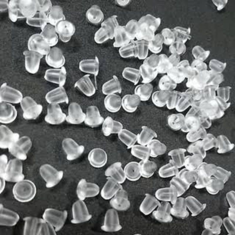 Tarracha De Silicone Para Brincos 4mm C/ 100 pçs
