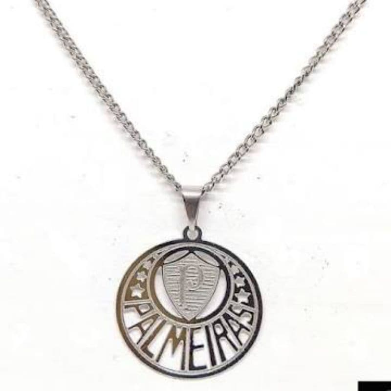 Colar Corrente Aço Inox Escudo Palmeiras