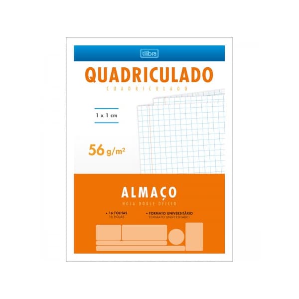 Almaço 16 Folhas Quadriculado 1x1cm Académie - Tilibra