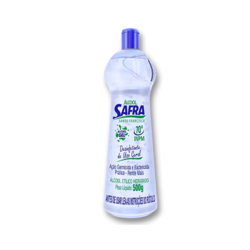 Álcool Gel 70° Inpm Bactericida 500 Gramas Caixa Com 12 Unidades