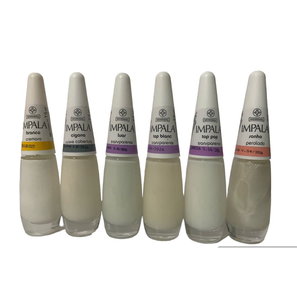 Kit  Esmaltes Impala Brancos 6 cores (KIT 01)