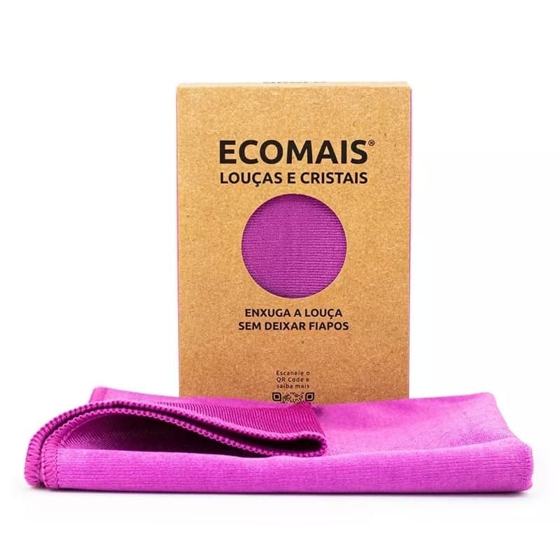 Pano de Prato Ecomais Louças e Cristais sem fiapos. Cozinha