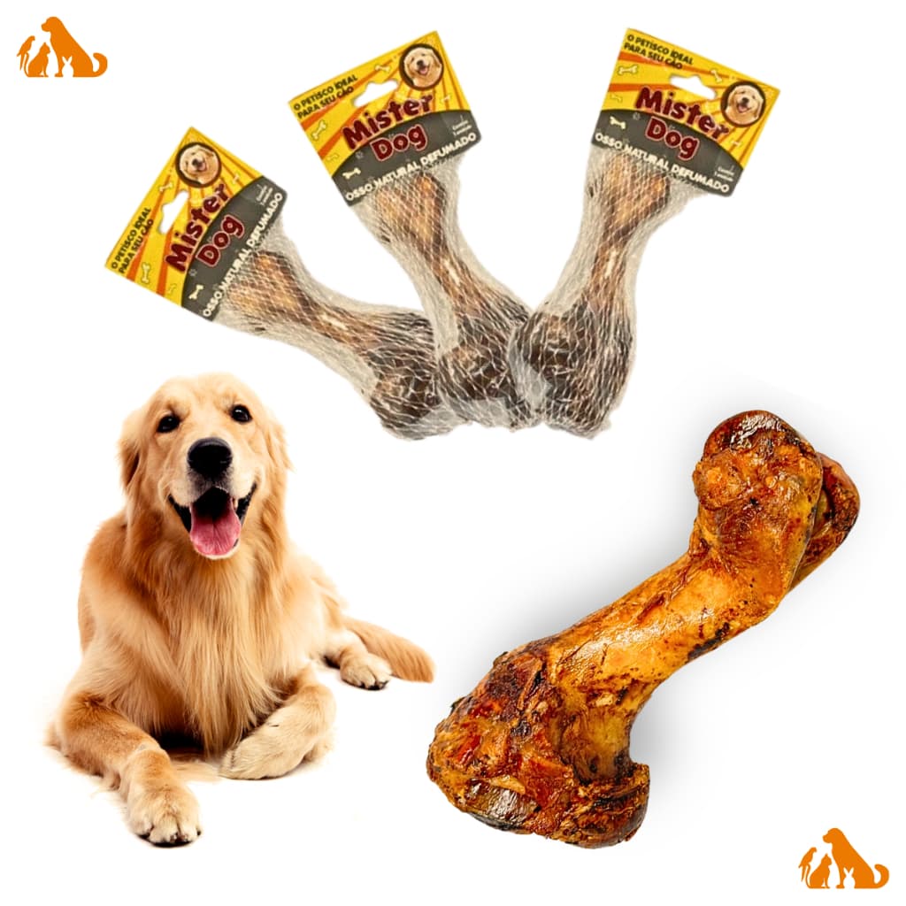 Osso Pet Fêmur Defumado Suíno - Tamanho 20 CM - Para Cachorro