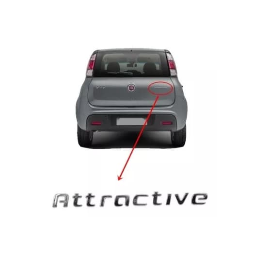 Emblema Attractive - Cromado - 5mm 14mm 145mm Palio