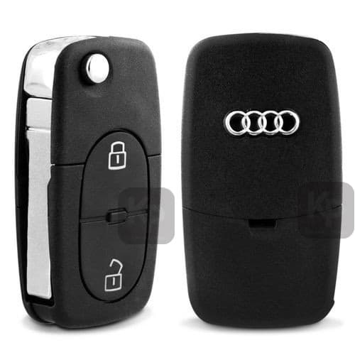 Capa Chave Canivete Audi A3 A4 2 Botões Com Suporte (Oca)