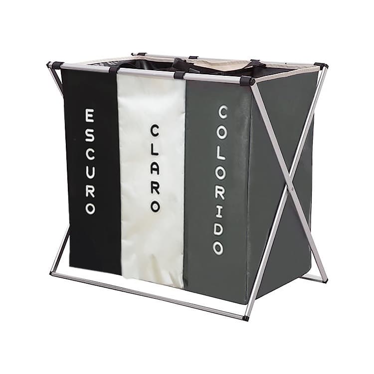 Sexto Cesto Organizador Multiuso de Roupa Suja Brinquedos Bebê Dobrável 59 x 40 x 65 - Linha Casa Decor