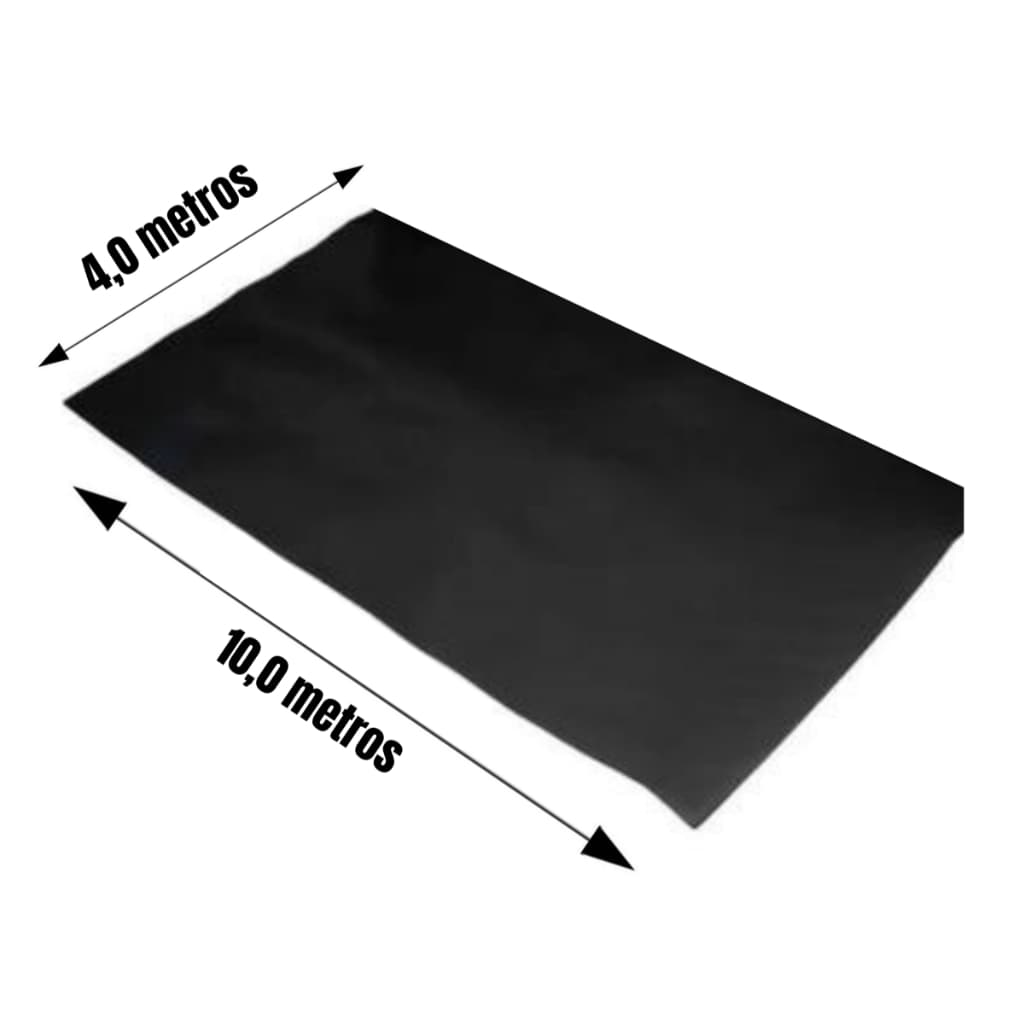 Lona Plástica Preta 4x10 Grossa Proteção Pintura Embalagem Cobertura (1 unidade = 10 metros)