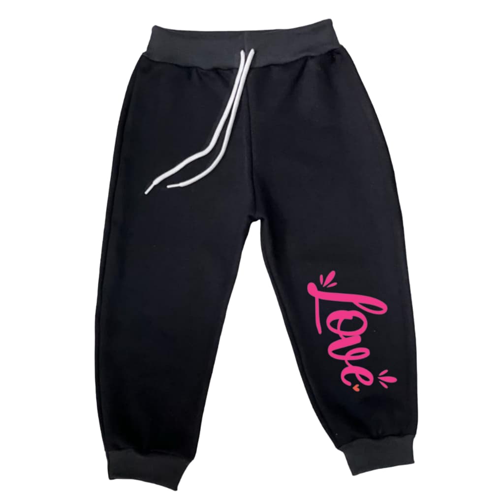 Calça Moletom Infantil Feminina Love Amor Confortavel