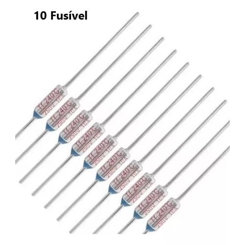 10 Fusível Térmico 240°c 10a 250v Uso Geral 240 Graus