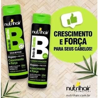 Kit Shampoo e Condicionador  Broto de Bambu Vegano  - Crescimento e Força - NutriHair