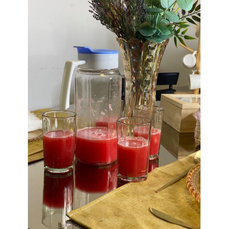Conjunto de Jarra vidro de suco e copos 05 Peças