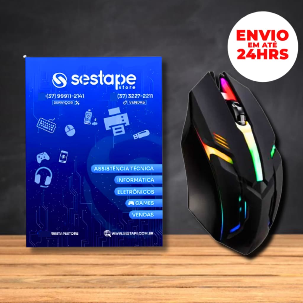 Mouse Gamer Rgb Com Fio Usb Óptico Led Computador Pc Notebook Mouse Pad