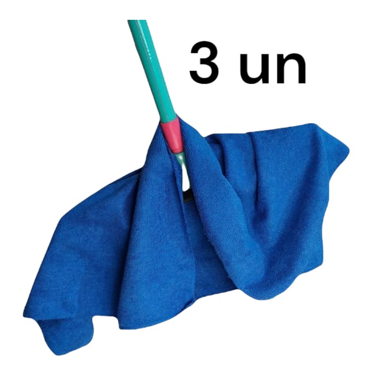 Kit 3 Panos de Chão Mágico Gigante 50x70 Microfibra Com Acabamento Super Absorvente Multiuso Casa