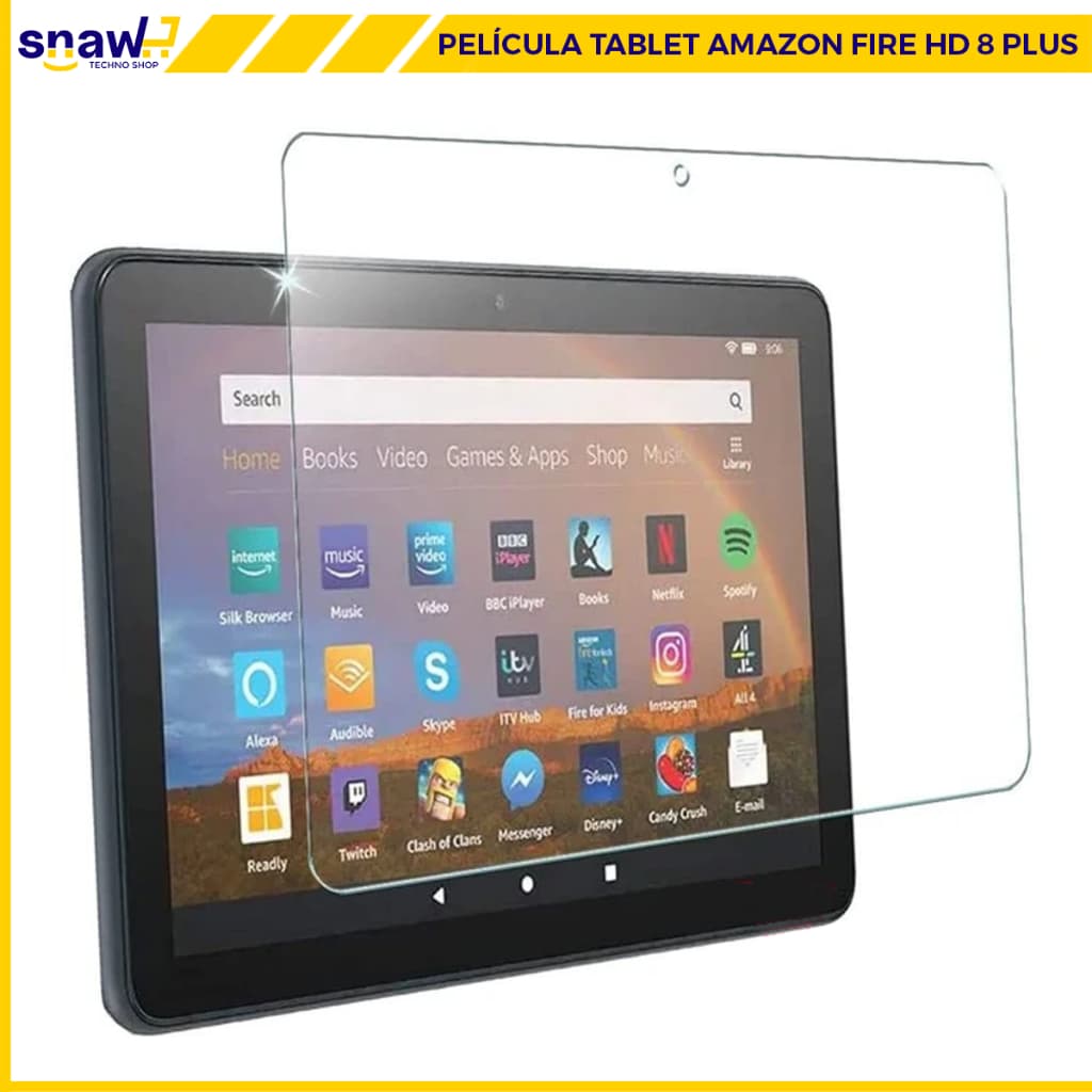 Película de Vidro 9H Para Tablet Amazon Fire HD 8 Plus 2020. Proteção de Tela Protetora