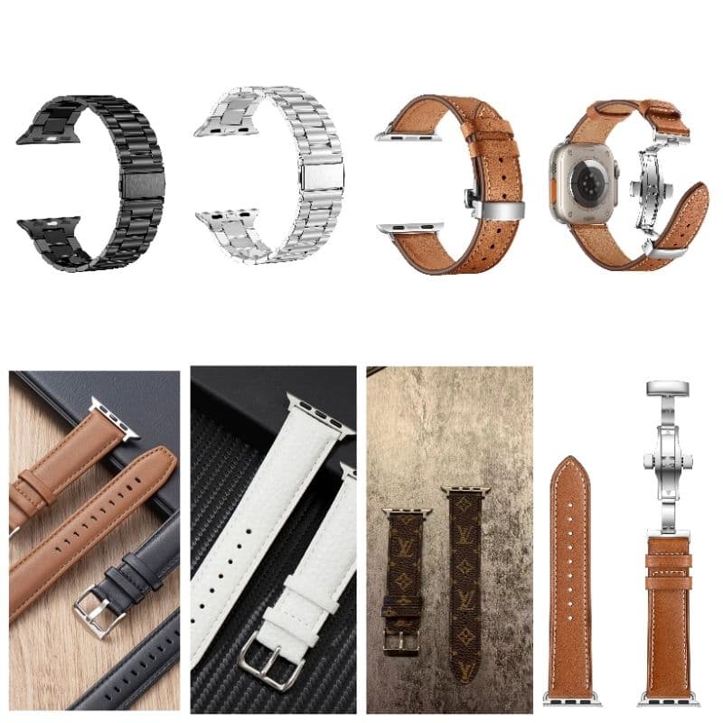 Pulseiras para Smartwatch, Couro, Aço Inoxidável ,Relógios Inteligentes iWatch Original