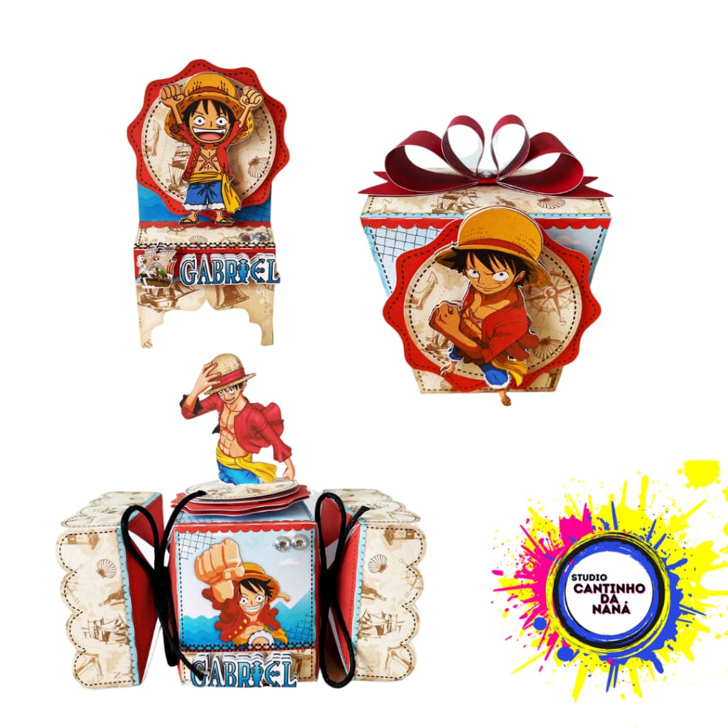 Kit Lembrancinhas One Piece Papelaria 40 Caixinhas com nome