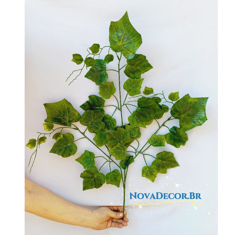 Galho de Folha de Uva artificial 50 cm, Hastes de Folhas P/ Decoração Casamento, árvore, Muro Inglês, Jardim