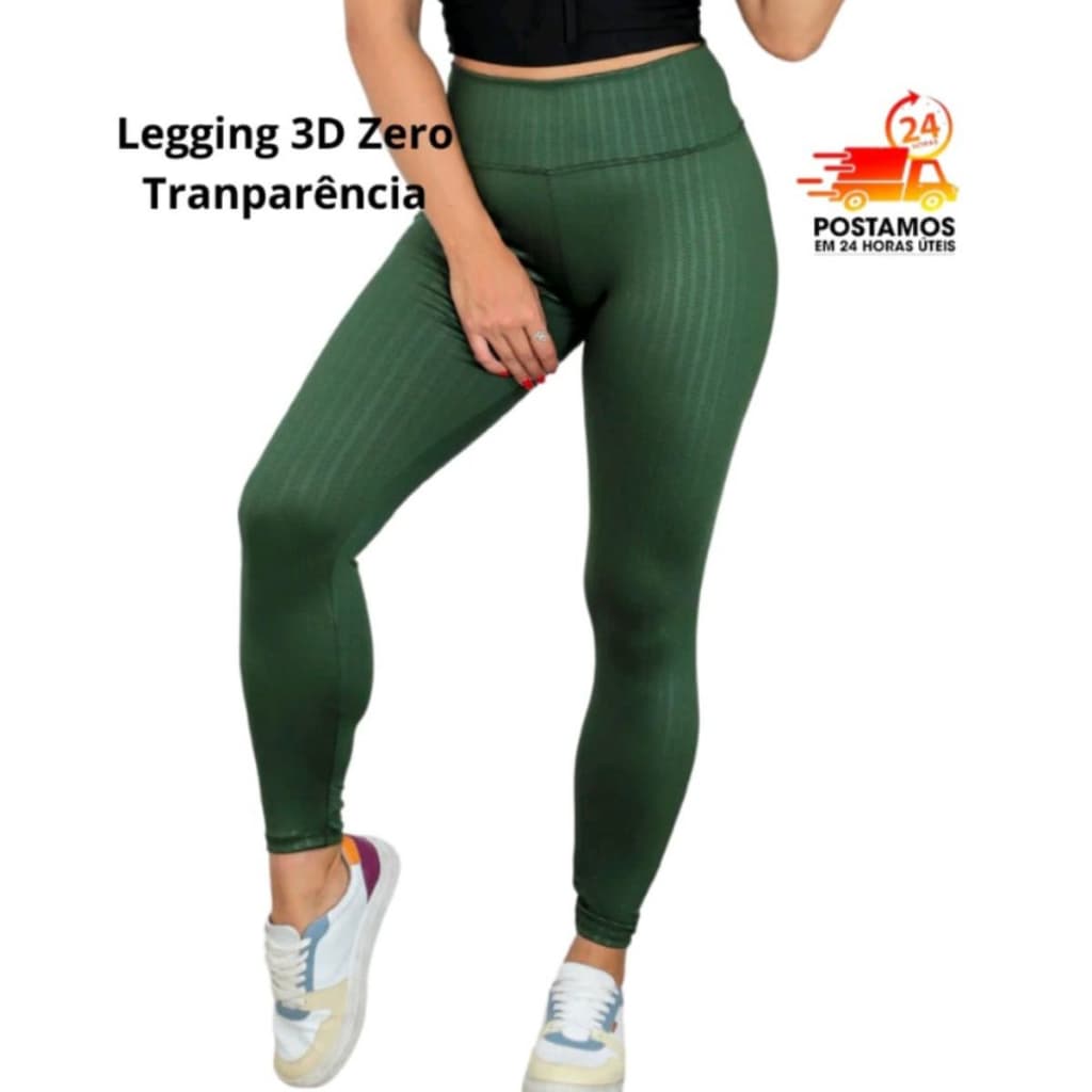 Calça Feminina Legging 3D Cintura Alta Academia Fitness