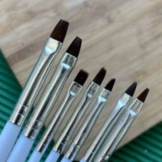 Kit 7 Pinceis Para Unhas e Maquiagem