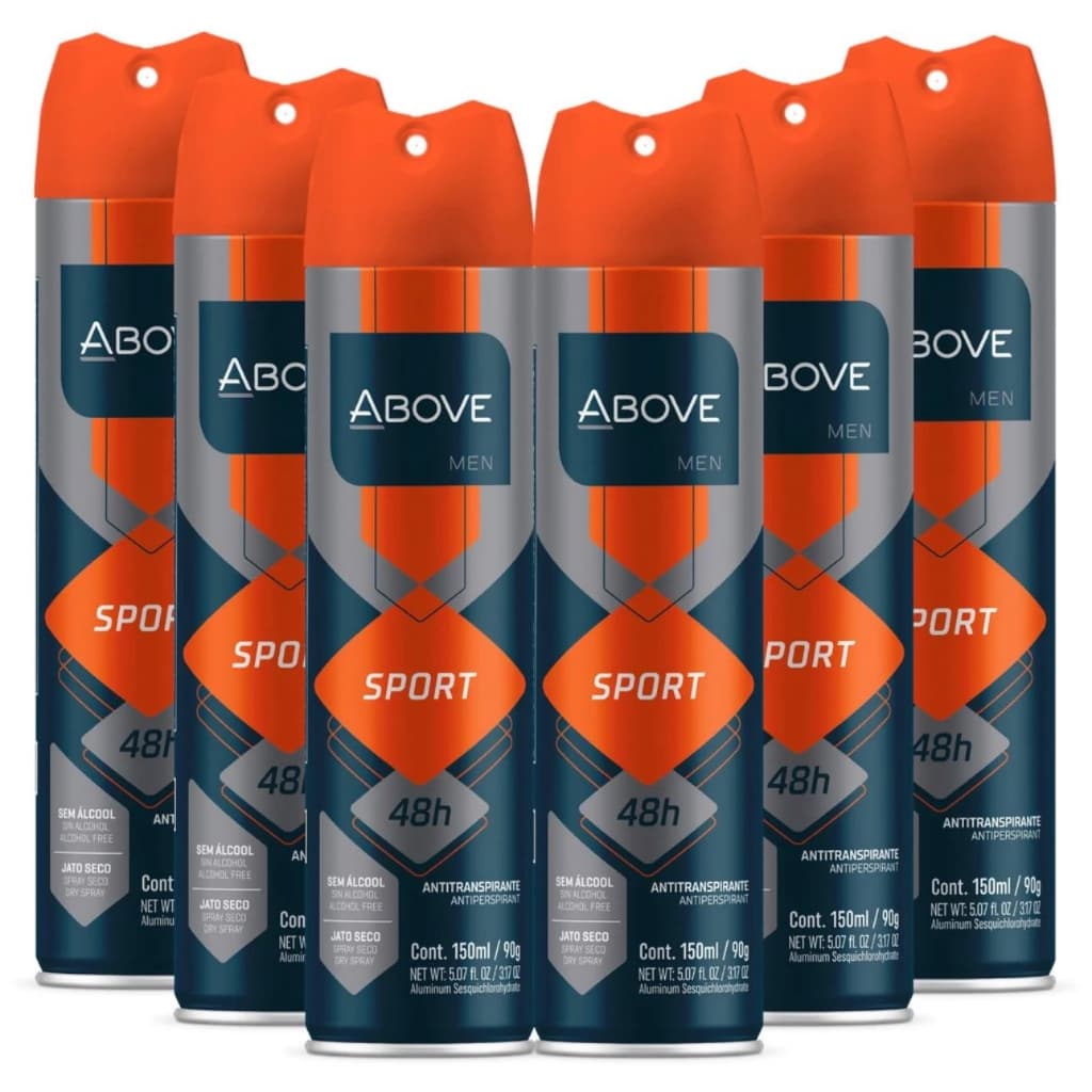 6 unidades Desodorante Men Sport Above 150 ml