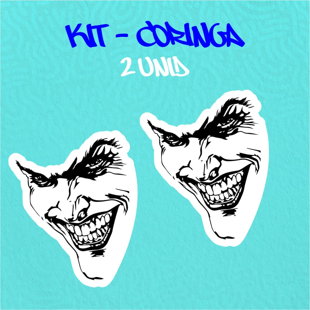 Kit - Adesivo Vinil - CORINGA 3 -10 cm moto, bicicleta, skate, notebook, espelho, sticker