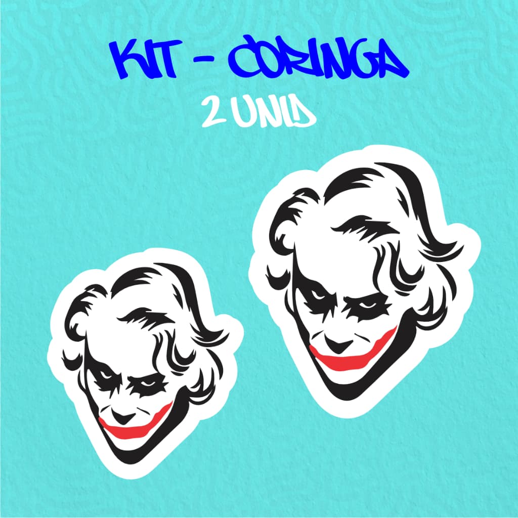 Kit - Adesivo Vinil - CORINGA 5 -10 cm moto, bicicleta, skate, notebook, espelho, sticker