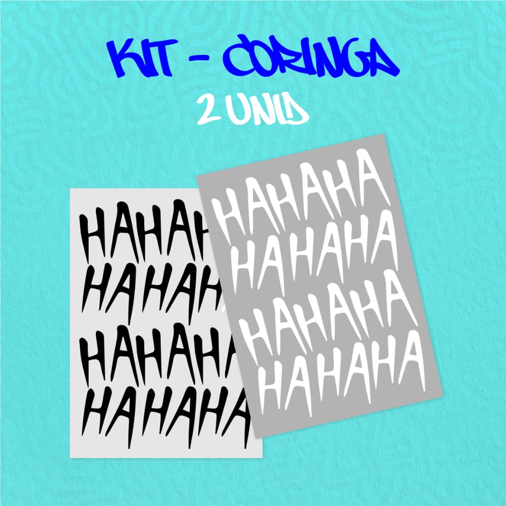 Kit - Adesivo Vinil - RISADA CORINGA 12 -10 cm moto, bicicleta, skate, notebook, espelho, sticker