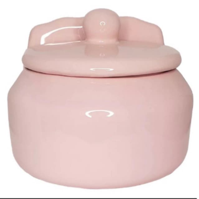 Saleiro Rosa em Cerâmica com Tampa Parede Porta Sal