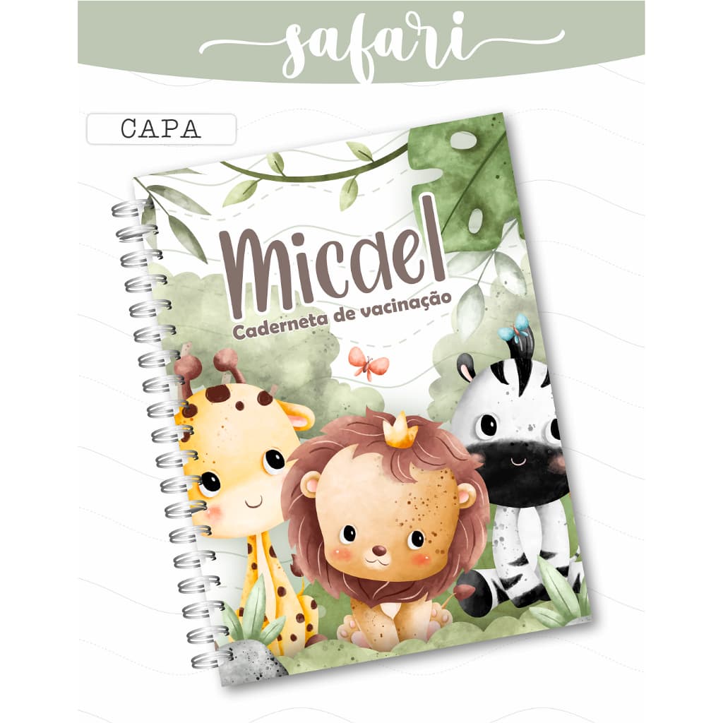 Caderneta de Vacina Personalizada - Com Nome - Menino