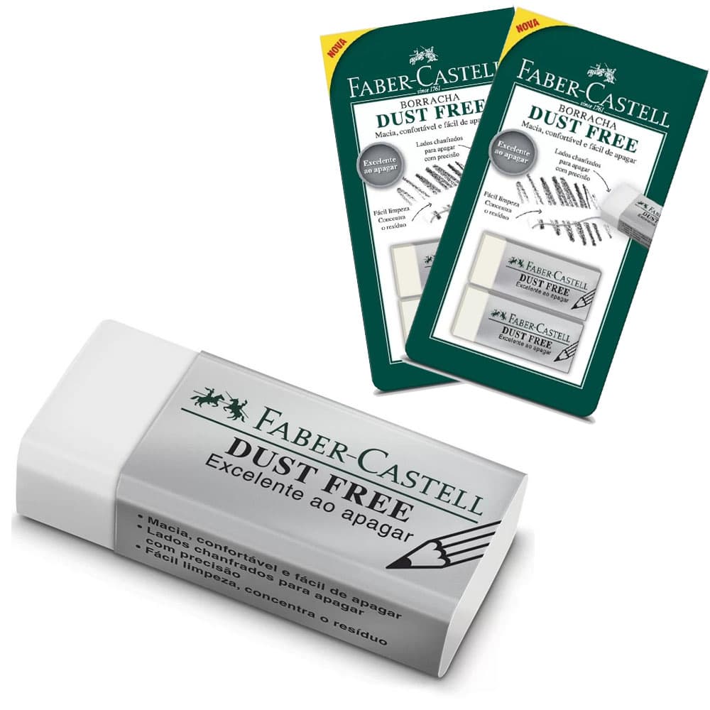 Borracha Dust Free Macia Fácil Apagar - Faber Castell - ESCOLHA O MODELO