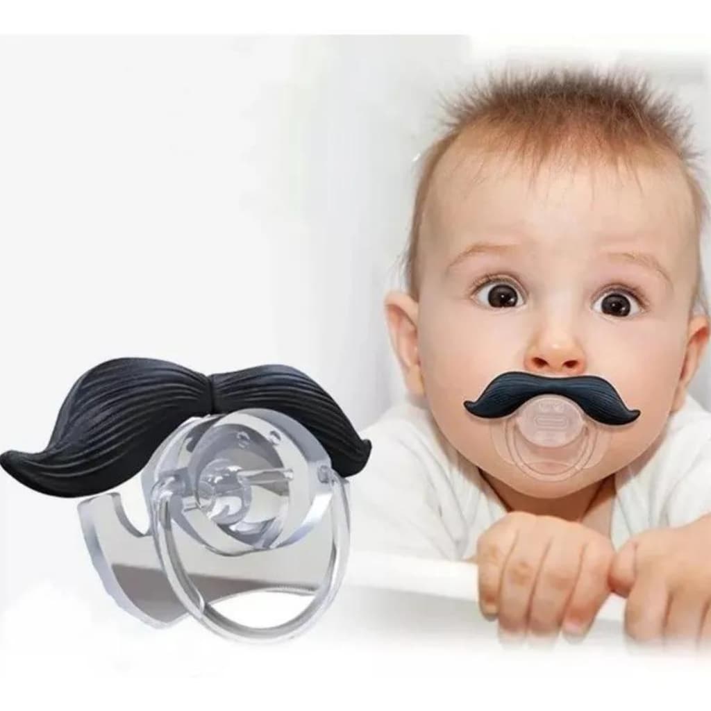 Chupeta Engraçada Bebê Bigode Divertido Infantil Bico Ortodôntico (Anatômico)