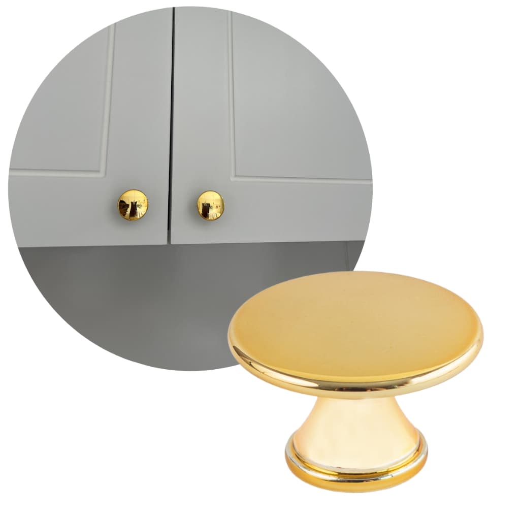 Kit com 2 Puxador dourado Puxador de gaveta armário Puxador redondo colonial Puxador de cômoda