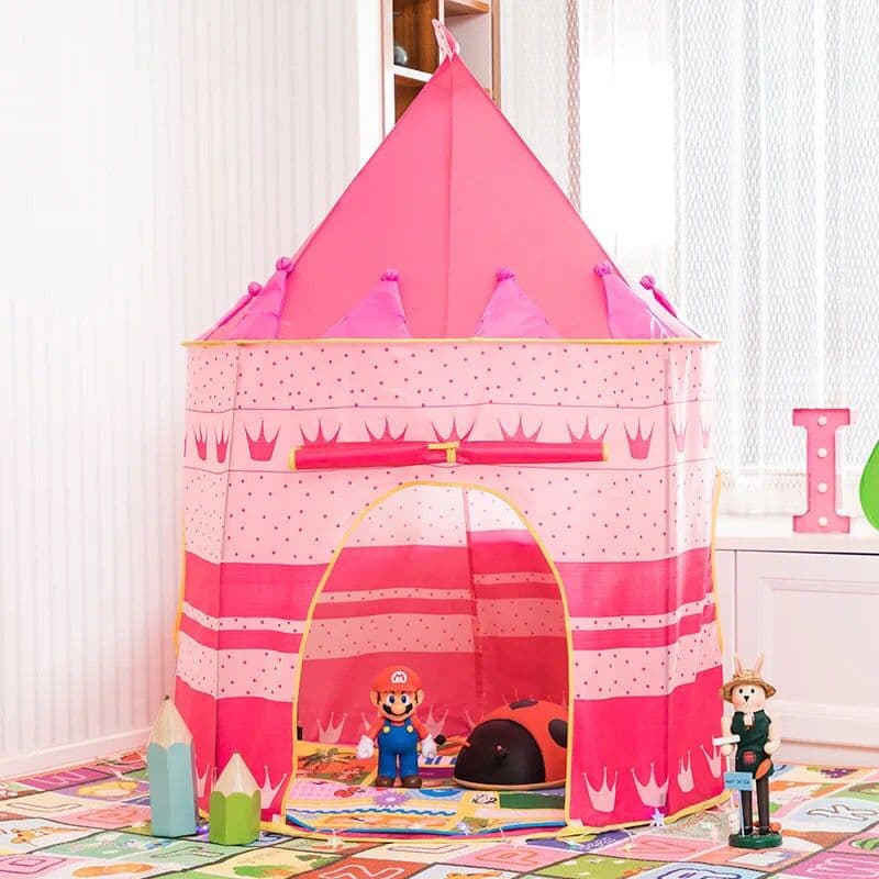 Tenda Portátil Barraca ROSA Para Criança Infantil De Brincar Presente Ao Ar Livre Toca Castelinho