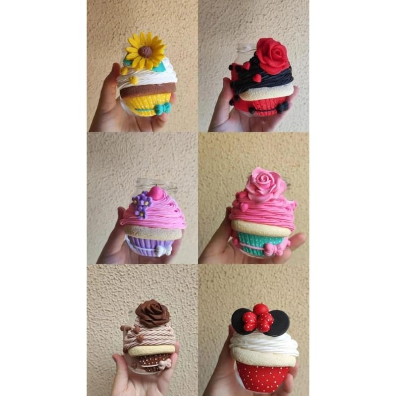 Pote de Cupcake Porta Talheres Decorado em Biscuit